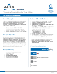 Thumbnail of document Data Sheet - MNS2-9-W2-PS-050 Monnit Alta Wireless 50 & 300 PSIG Pressure meters